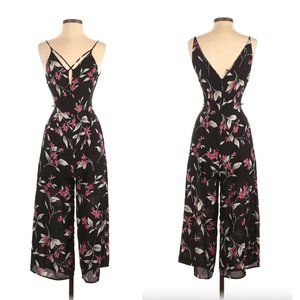 Sienna Sky Sienna Sky Black Floral Wide Leg Crop Jumpsuit Cut Out XS
